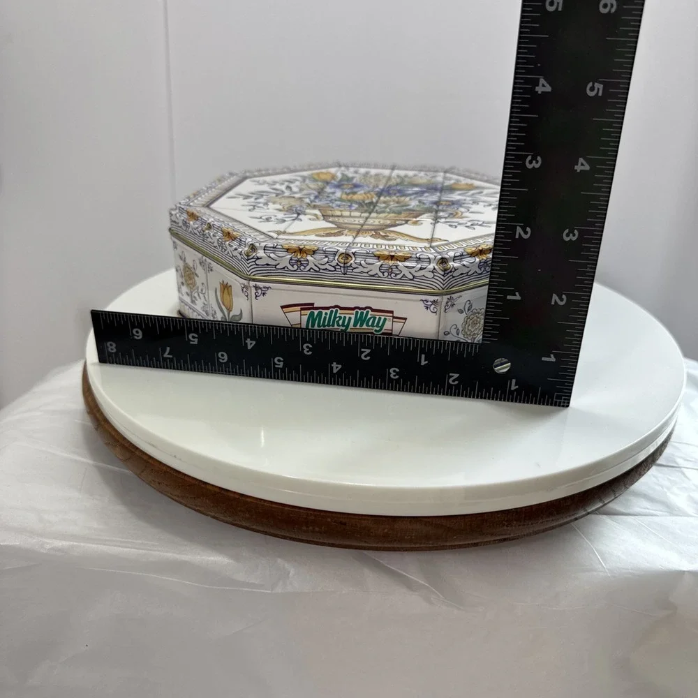 Vintage 90s Limited Edition Collector Decorative Floral‎ Vase Tin Box Canister